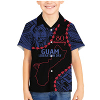 Personalized Guam 80th Anniversary Liberation Day Family Matching Mermaid Dress and Hawaiian Shirt Guahan Basic Seal LT9 Son's Shirt Black - Polynesian Pride