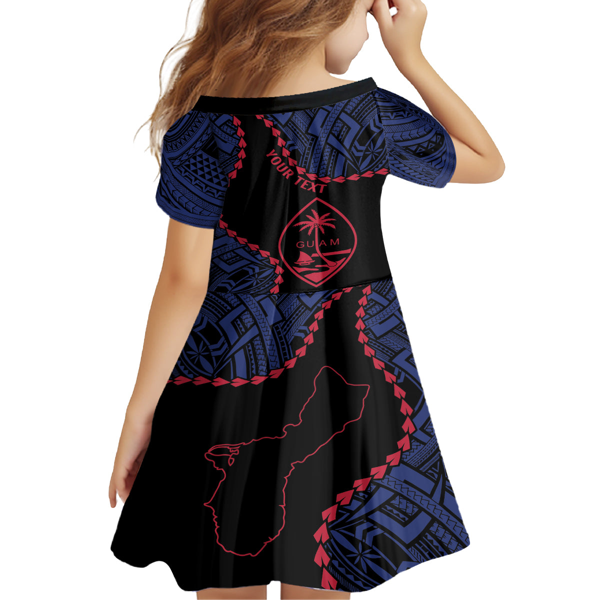 Personalized Guam 80th Anniversary Liberation Day Kid Short Sleeve Dress Guahan Basic Seal