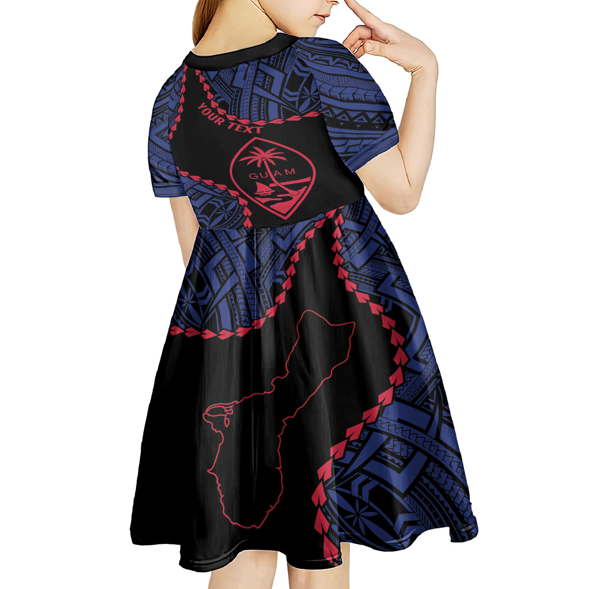 Personalized Guam 80th Anniversary Liberation Day Kid Short Sleeve Dress Guahan Basic Seal