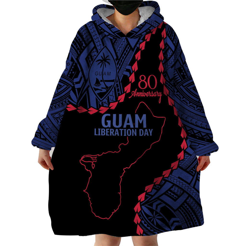 Personalized Guam 80th Anniversary Liberation Day Wearable Blanket Hoodie Guahan Basic Seal LT9 - Polynesian Pride