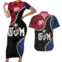 Personalized Guam 80th Anniversary Liberation Day Couples Matching Short Sleeve Bodycon Dress and Hawaiian Shirt Tano I Man Chamoru Since 1944 LT9 Black - Polynesian Pride