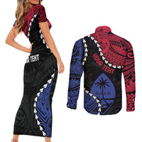 Personalized Guam 80th Anniversary Liberation Day Couples Matching Short Sleeve Bodycon Dress and Long Sleeve Button Shirt Tano I Man Chamoru Since 1944 LT9 - Polynesian Pride