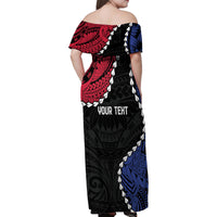 Personalized Guam 80th Anniversary Liberation Day Family Matching Off Shoulder Maxi Dress and Hawaiian Shirt Tano I Man Chamoru Since 1944 LT9 - Polynesian Pride