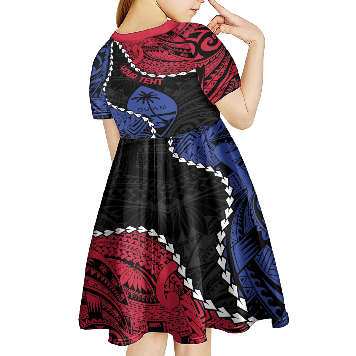 Personalized Guam 80th Anniversary Liberation Day Kid Short Sleeve Dress Tano I Man Chamoru Since 1944