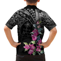 Guahan Puti Tai Nobiu Family Matching Off Shoulder Maxi Dress and Hawaiian Shirt Guam Bougainvillea Flower Art LT9 - Polynesian Pride