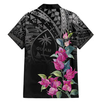 Guahan Puti Tai Nobiu Family Matching Off Shoulder Short Dress and Hawaiian Shirt Guam Bougainvillea Flower Art LT9 - Polynesian Pride