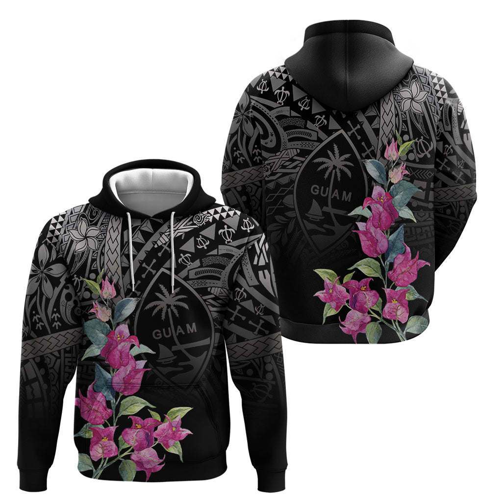Guahan Puti Tai Nobiu Hoodie Guam Bougainvillea Flower Art LT9 - Polynesian Pride