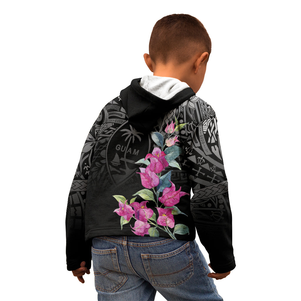 Guahan Puti Tai Nobiu Kid Hoodie Guam Bougainvillea Flower Art LT9 - Polynesian Pride