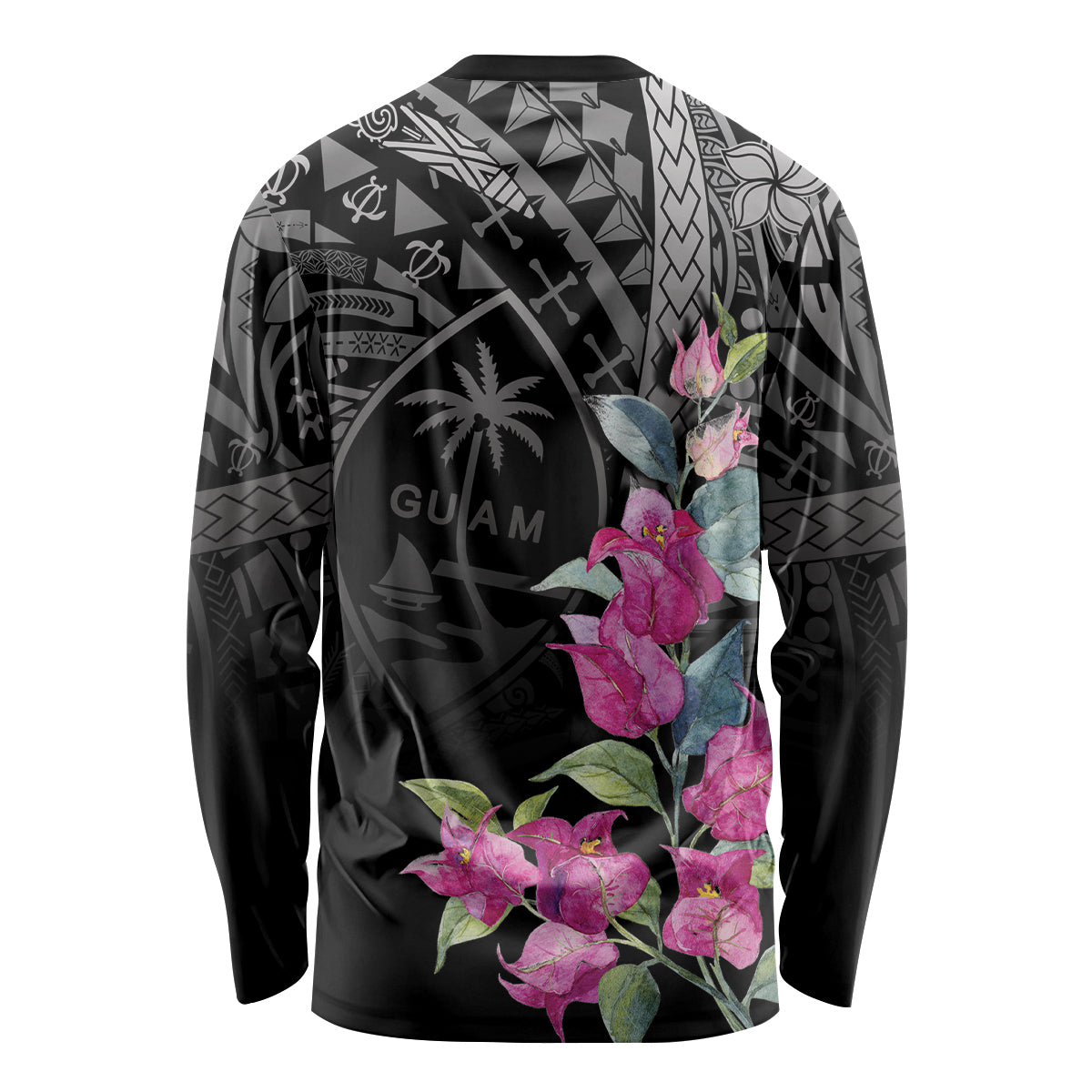 Guahan Puti Tai Nobiu Long Sleeve Shirt Guam Bougainvillea Flower Art LT9 - Polynesian Pride