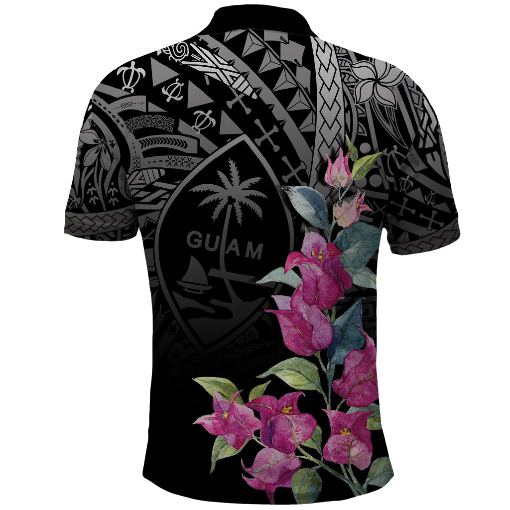 Guahan Puti Tai Nobiu Polo Shirt Guam Bougainvillea Flower Art LT9 - Polynesian Pride