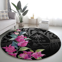 Guahan Puti Tai Nobiu Round Carpet Guam Bougainvillea Flower Art LT9 - Polynesian Pride