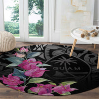 Guahan Puti Tai Nobiu Round Carpet Guam Bougainvillea Flower Art LT9 - Polynesian Pride