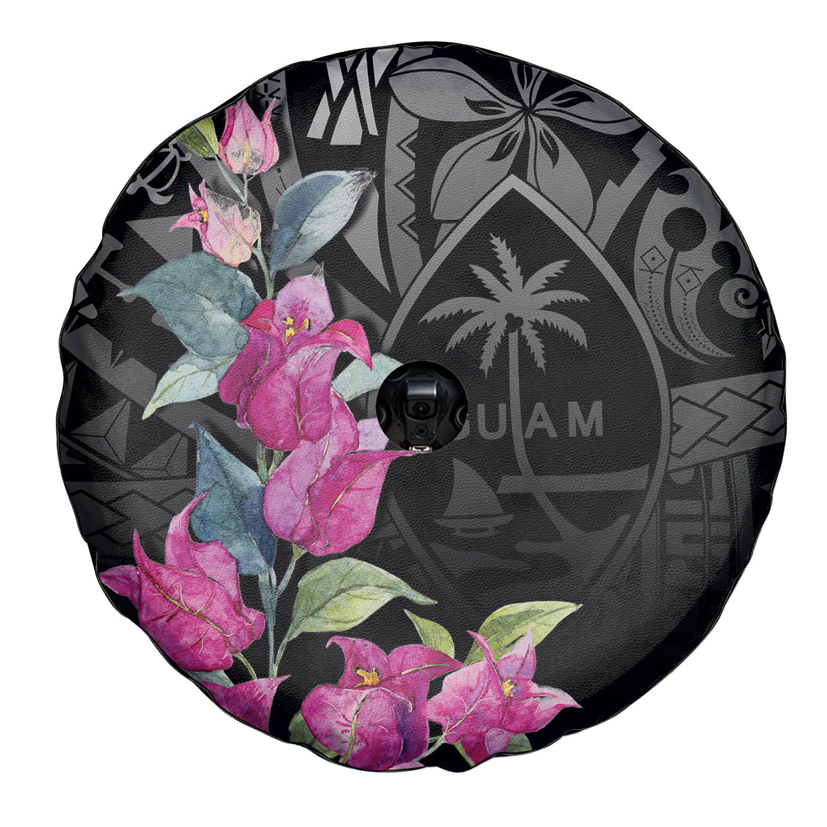 Guahan Puti Tai Nobiu Spare Tire Cover Guam Bougainvillea Flower Art LT9 - Polynesian Pride