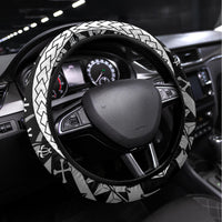 Guahan Puti Tai Nobiu Steering Wheel Cover Guam Bougainvillea Flower Art LT9 Universal Fit Black - Polynesian Pride