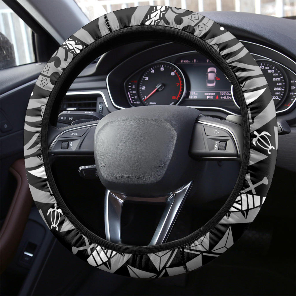 Guahan Puti Tai Nobiu Steering Wheel Cover Guam Bougainvillea Flower Art LT9 - Polynesian Pride