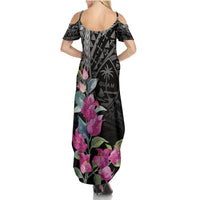 Guahan Puti Tai Nobiu Summer Maxi Dress Guam Bougainvillea Flower Art LT9 - Polynesian Pride