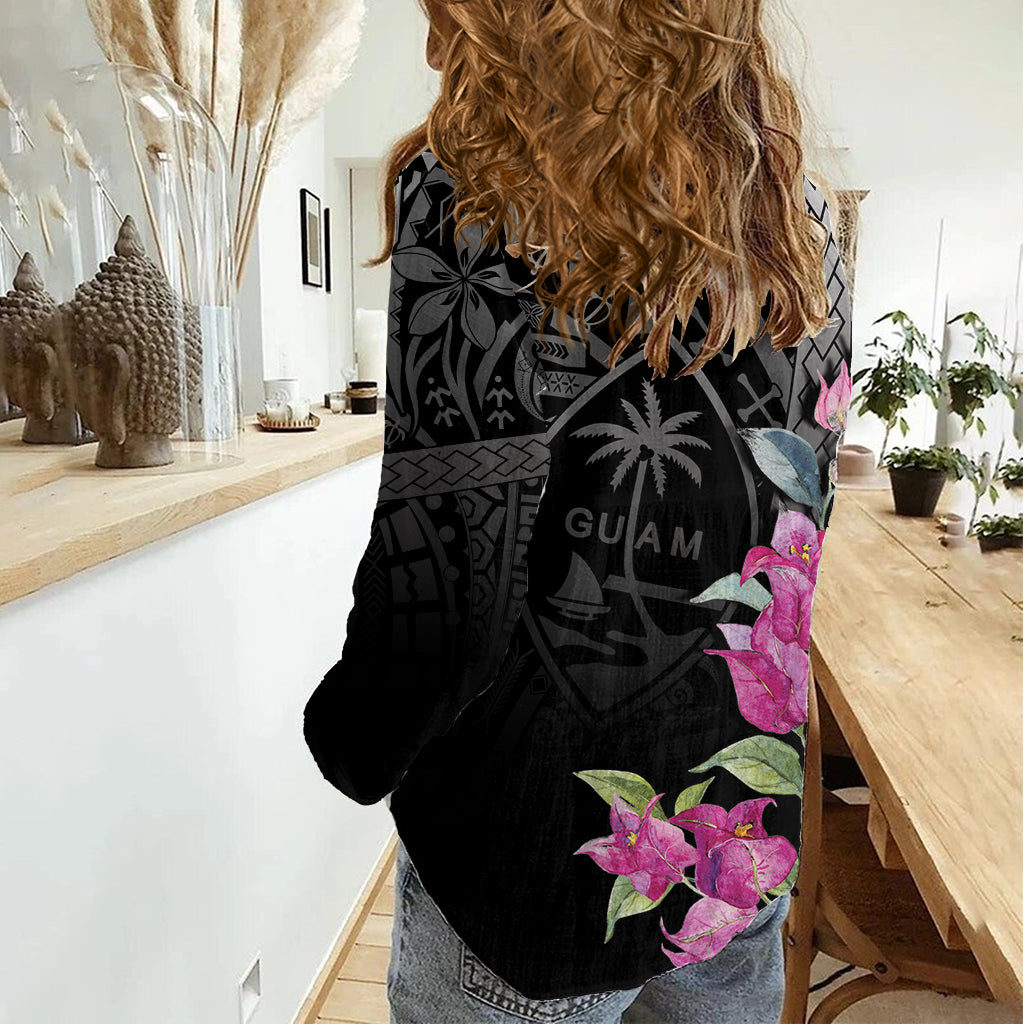 Guahan Puti Tai Nobiu Women Casual Shirt Guam Bougainvillea Flower Art LT9 - Polynesian Pride