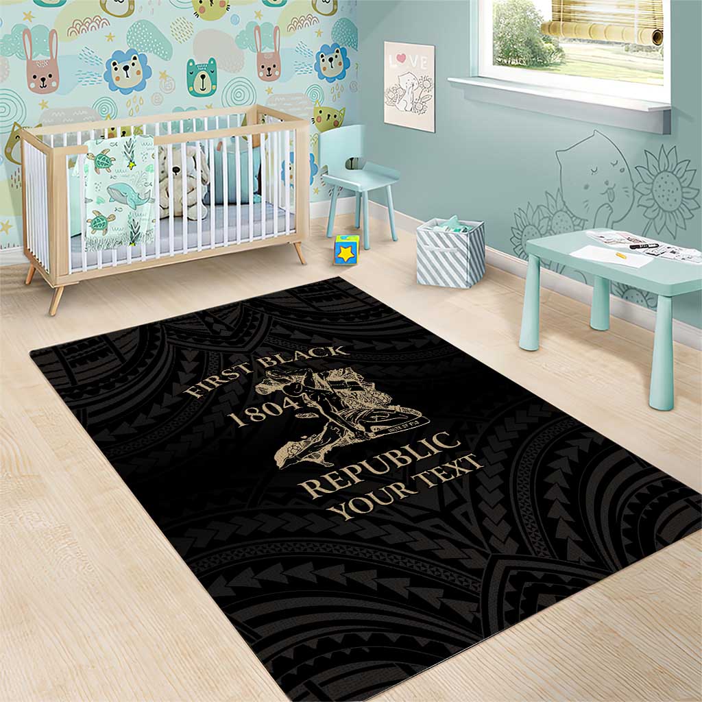 Personalized Haiti First Black Republic Area Rug Negre Marron With Map And Flag