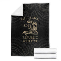 Personalized Haiti First Black Republic Blanket Negre Marron With Map And Flag