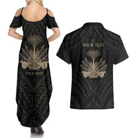 Personalized Haiti First Black Republic Couples Matching Summer Maxi Dress and Hawaiian Shirt Negre Marron With Map And Flag LT9 - Polynesian Pride