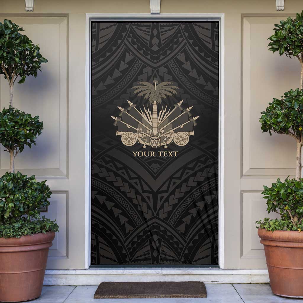 Personalized Haiti First Black Republic Door Cover Negre Marron With Map And Flag - Polynesian Pride