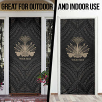 Personalized Haiti First Black Republic Door Cover Negre Marron With Map And Flag - Polynesian Pride