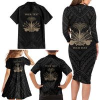 Personalized Haiti First Black Republic Family Matching Long Sleeve Bodycon Dress and Hawaiian Shirt Negre Marron With Map And Flag LT9 - Polynesian Pride