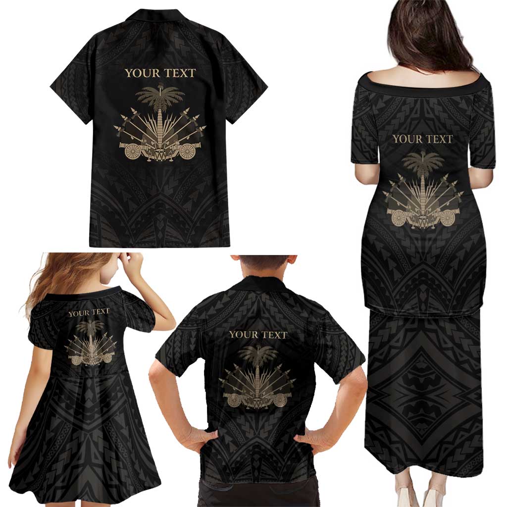 Personalized Haiti First Black Republic Family Matching Puletasi and Hawaiian Shirt Negre Marron With Map And Flag LT9 - Polynesian Pride
