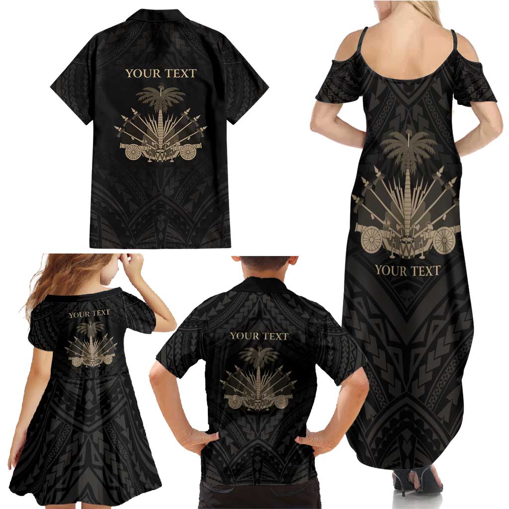 Personalized Haiti First Black Republic Family Matching Summer Maxi Dress and Hawaiian Shirt Negre Marron With Map And Flag LT9 - Polynesian Pride