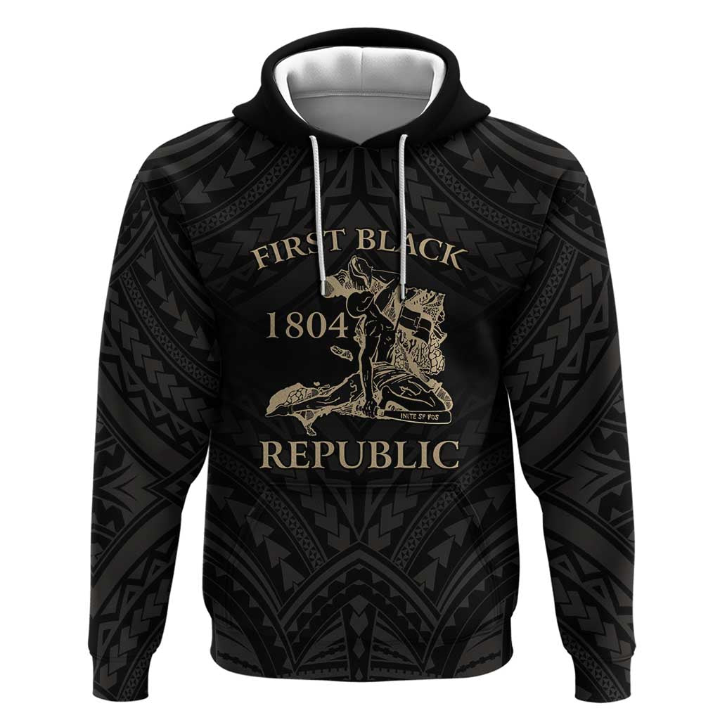 Personalized Haiti First Black Republic Hoodie Negre Marron With Map And Flag LT9 Pullover Hoodie Black - Polynesian Pride