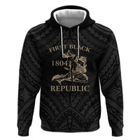 Personalized Haiti First Black Republic Hoodie Negre Marron With Map And Flag LT9 Pullover Hoodie Black - Polynesian Pride