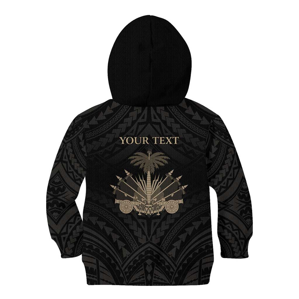 Personalized Haiti First Black Republic Kid Hoodie Negre Marron With Map And Flag