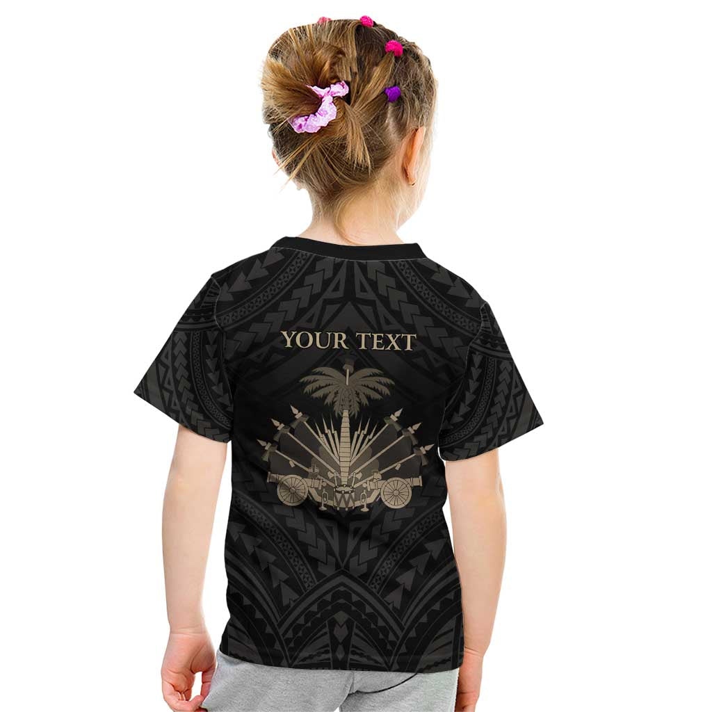 Personalized Haiti First Black Republic Kid T Shirt Negre Marron With Map And Flag