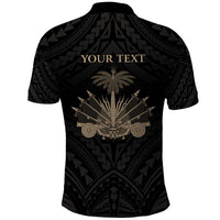 Personalized Haiti First Black Republic Polo Shirt Negre Marron With Map And Flag