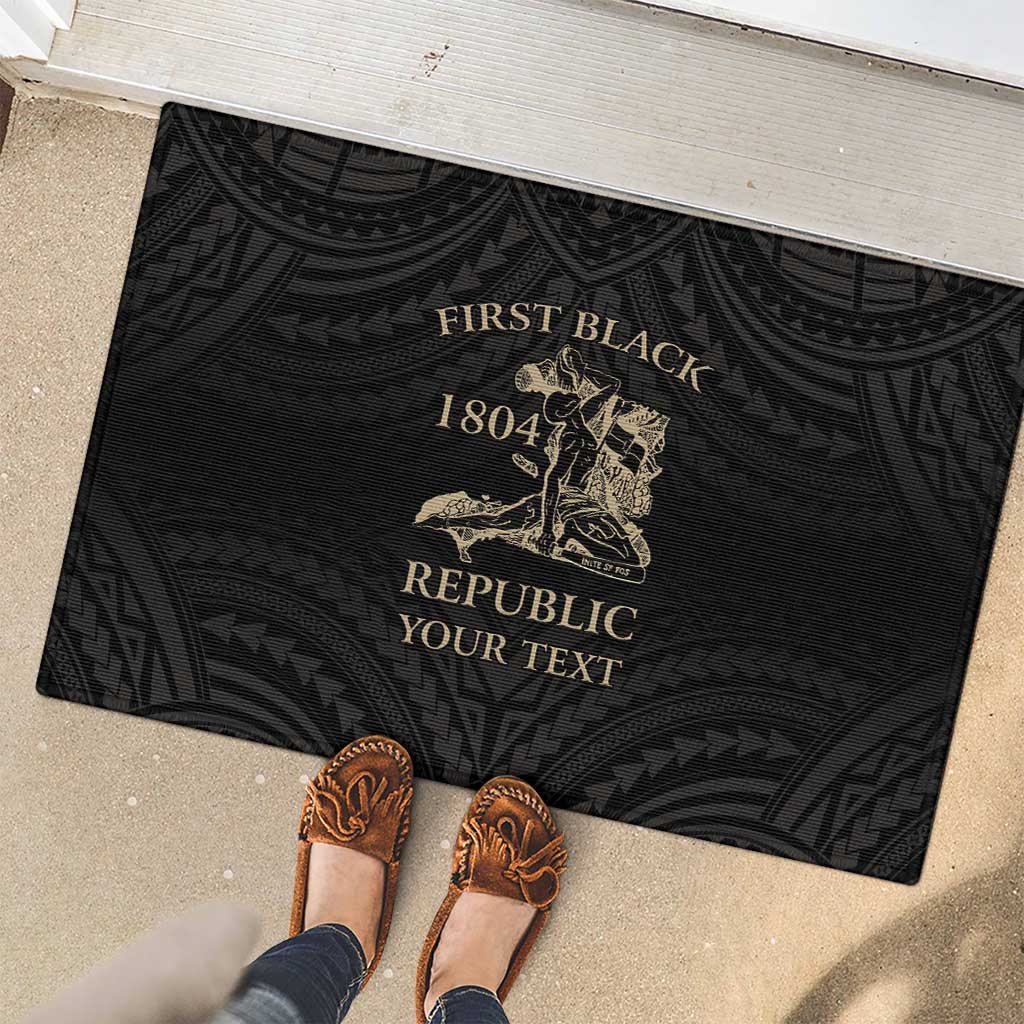 Personalized Haiti First Black Republic Rubber Doormat Negre Marron With Map And Flag