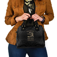 Personalized Haiti First Black Republic Shoulder Handbag Negre Marron With Map And Flag