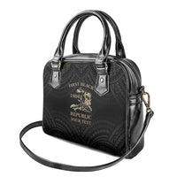 Personalized Haiti First Black Republic Shoulder Handbag Negre Marron With Map And Flag