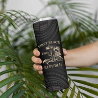 Personalized Haiti First Black Republic Skinny Tumbler Negre Marron With Map And Flag