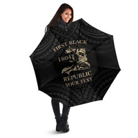 Personalized Haiti First Black Republic Umbrella Negre Marron With Map And Flag - Polynesian Pride