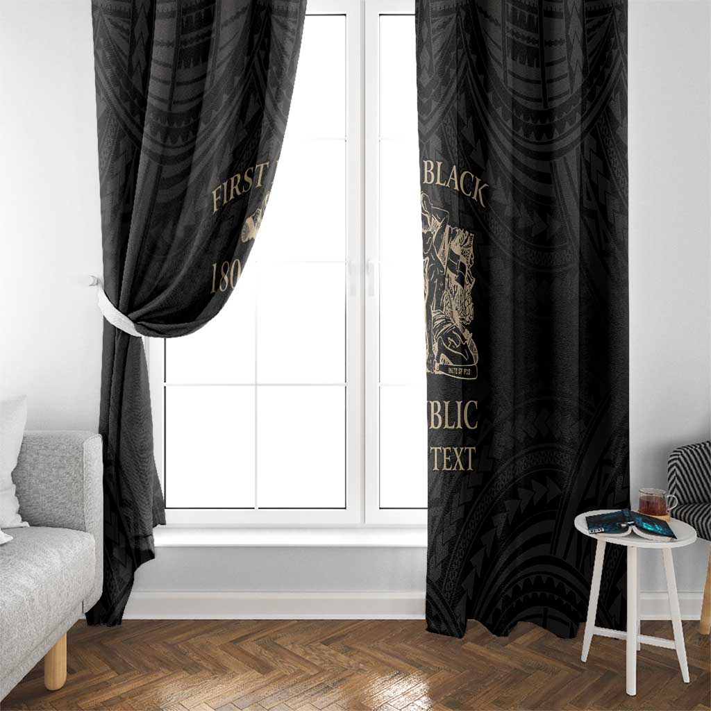 Personalized Haiti First Black Republic Window Curtain Negre Marron With Map And Flag