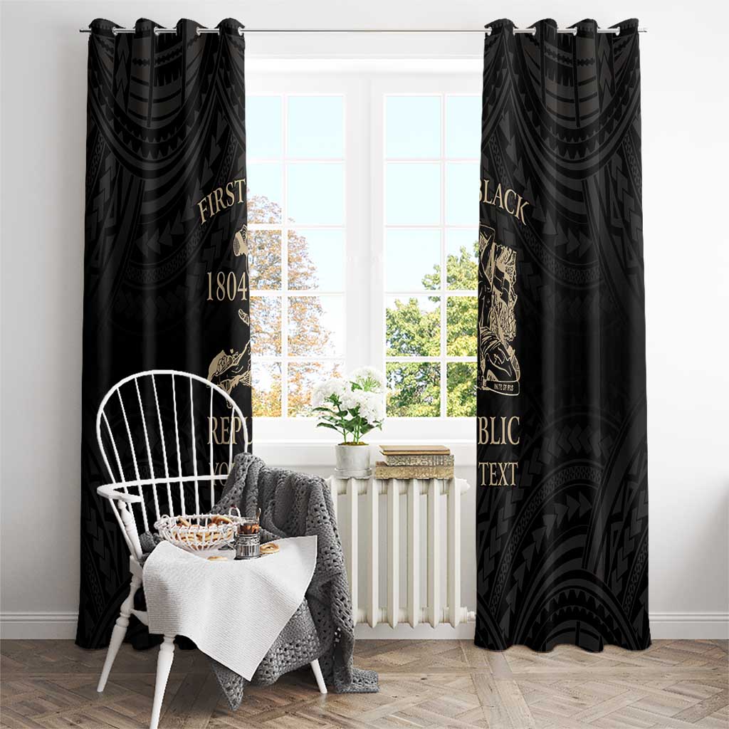 Personalized Haiti First Black Republic Window Curtain Negre Marron With Map And Flag
