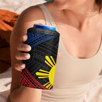 Personalized Philippines 4 in 1 Can Cooler Tumbler Polynesian Tribal Tattoo with Filipino Flag Motif LT9 - Polynesian Pride