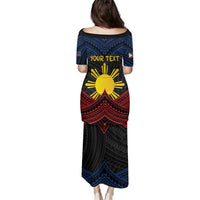 Personalized Philippines Family Matching Puletasi and Hawaiian Shirt Polynesian Tribal Tattoo with Filipino Flag Motif LT9 - Polynesian Pride