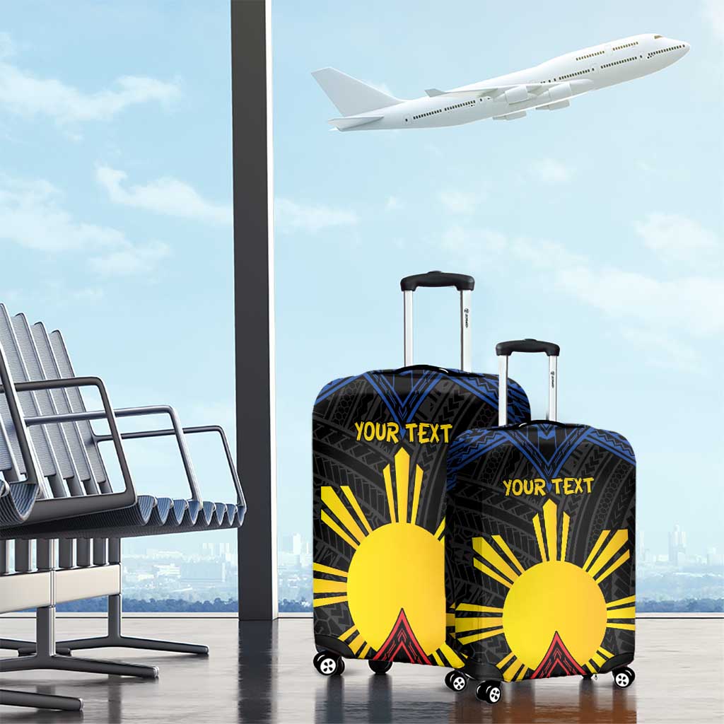 Personalized Philippines Luggage Cover Polynesian Tribal Tattoo with Filipino Flag Motif