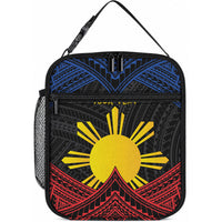 Personalized Philippines Lunch Bag Polynesian Tribal Tattoo with Filipino Flag Motif