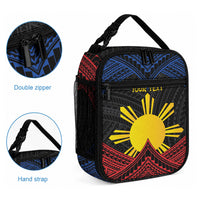 Personalized Philippines Lunch Bag Polynesian Tribal Tattoo with Filipino Flag Motif