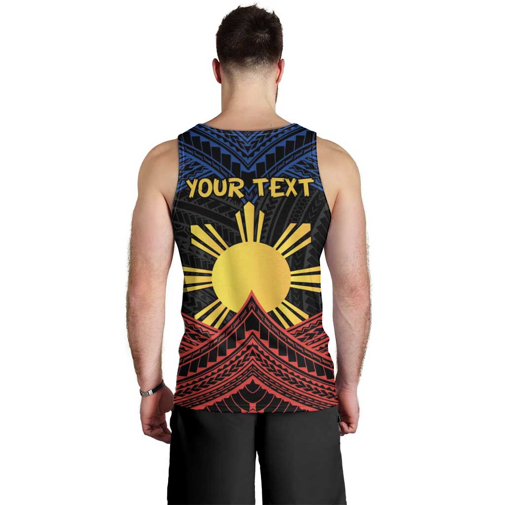 Personalized Philippines Men Tank Top Polynesian Tribal Tattoo with Filipino Flag Motif LT9 - Polynesian Pride
