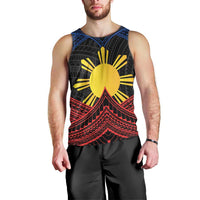 Personalized Philippines Men Tank Top Polynesian Tribal Tattoo with Filipino Flag Motif LT9 - Polynesian Pride