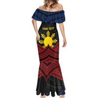 Personalized Philippines Mermaid Dress Polynesian Tribal Tattoo with Filipino Flag Motif LT9 - Polynesian Pride