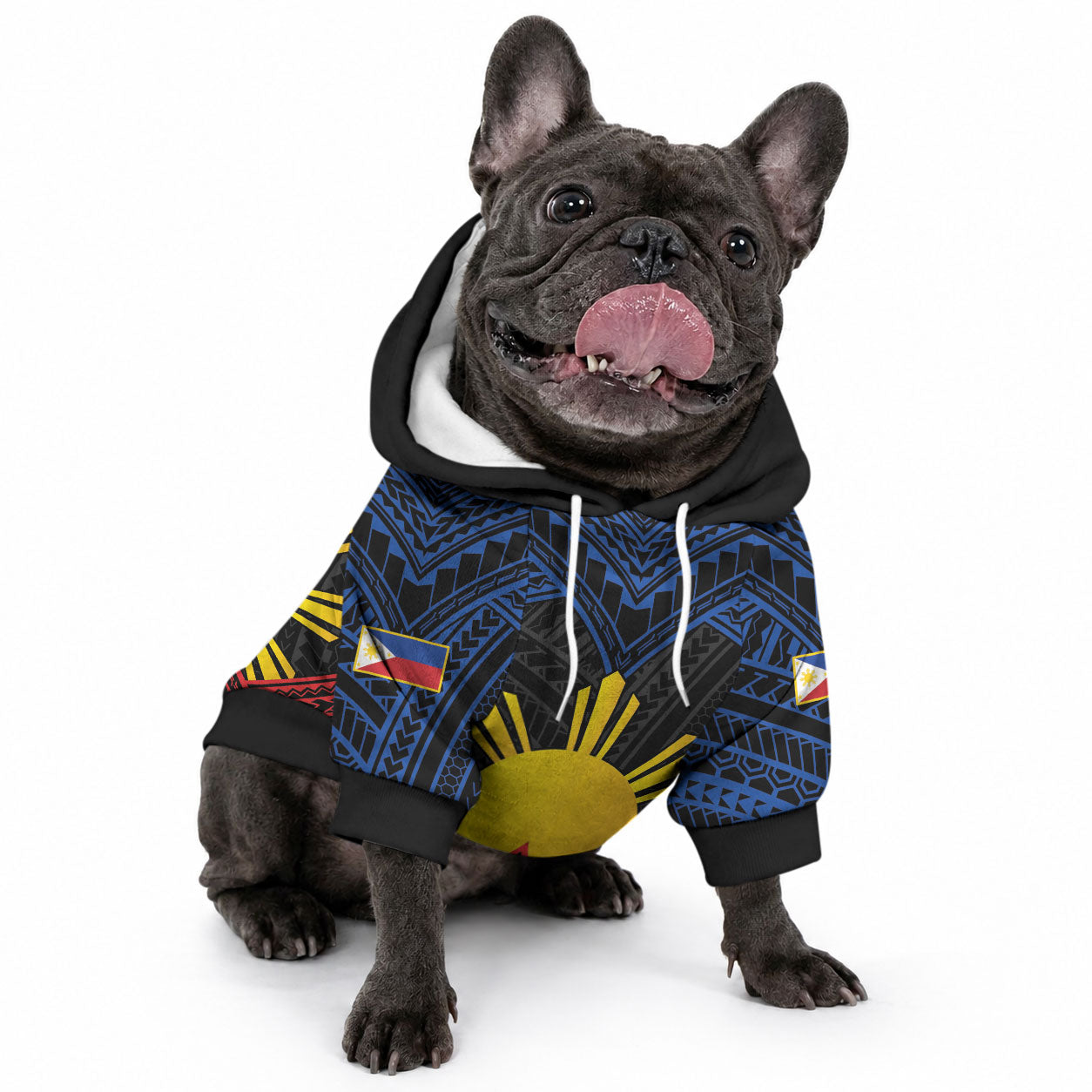 Personalized Philippines Pet Hoodie Polynesian Tribal Tattoo with Filipino Flag Motif